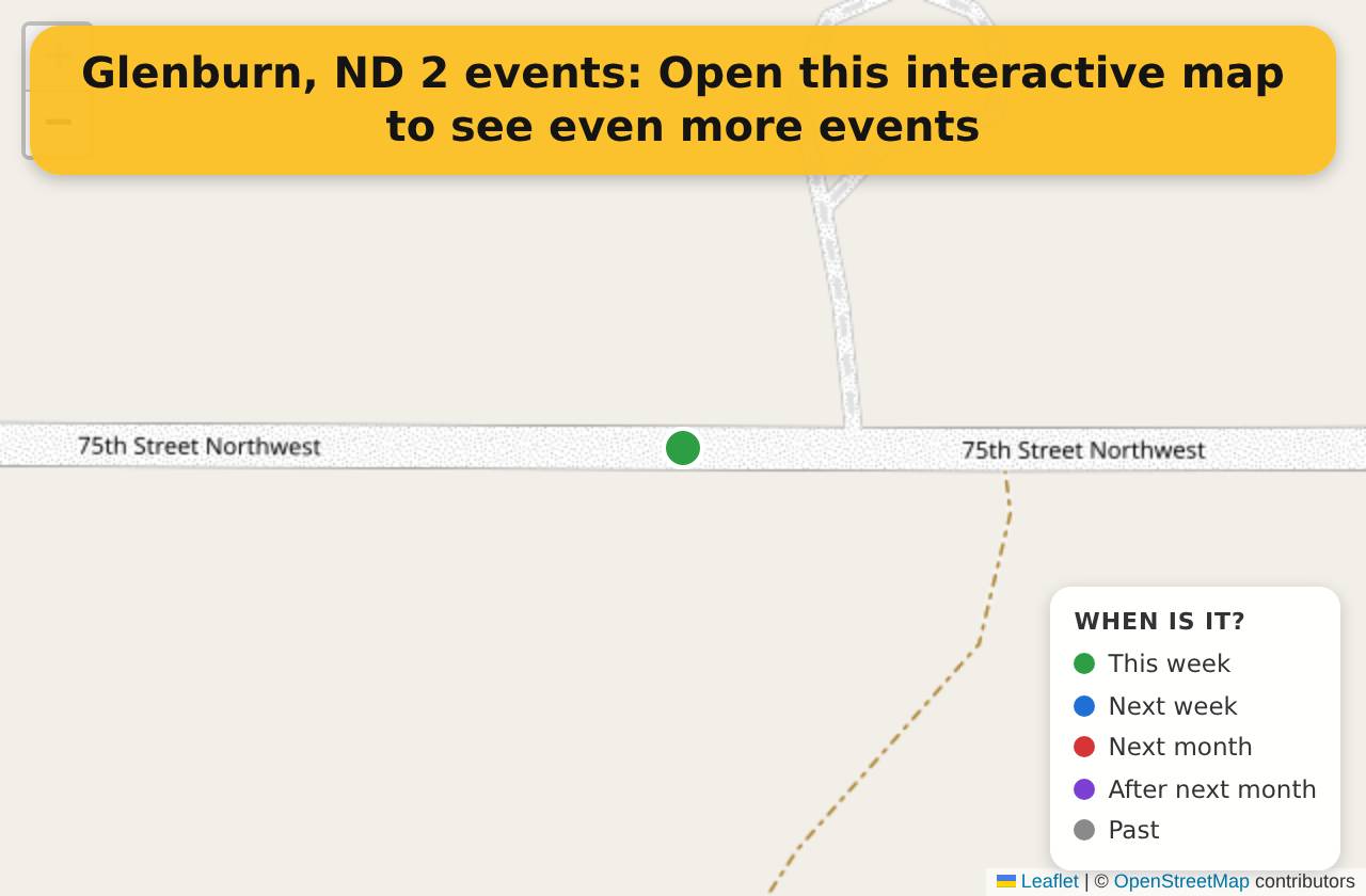 Map of events in Glenburn, ND on the interactive EVENTULIST map