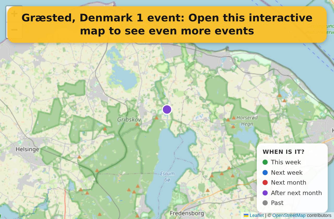 Map of events in Græsted, Denmark on the interactive EVENTULIST map