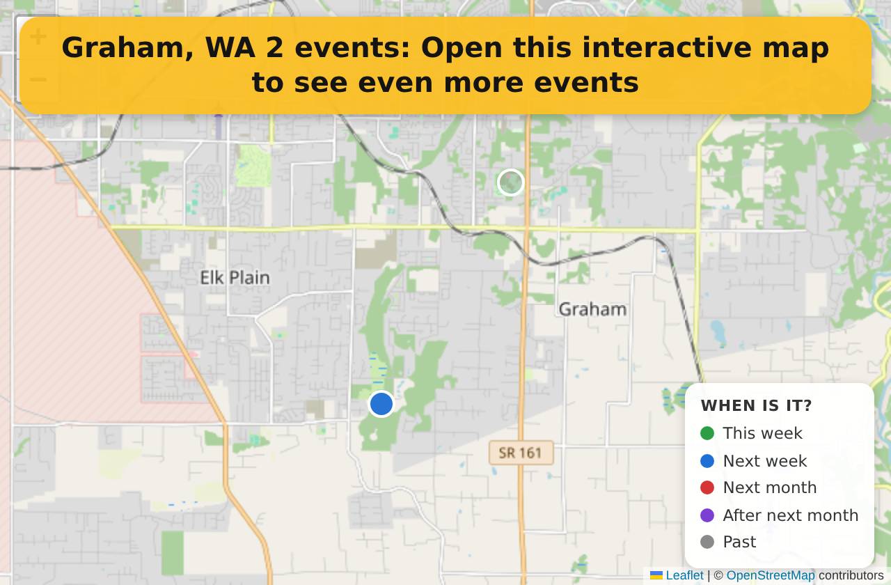 Map of events in Graham, WA on the interactive EVENTULIST map