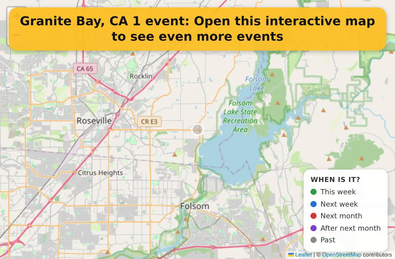 Map of events in Granite Bay, CA on the interactive EVENTULIST map