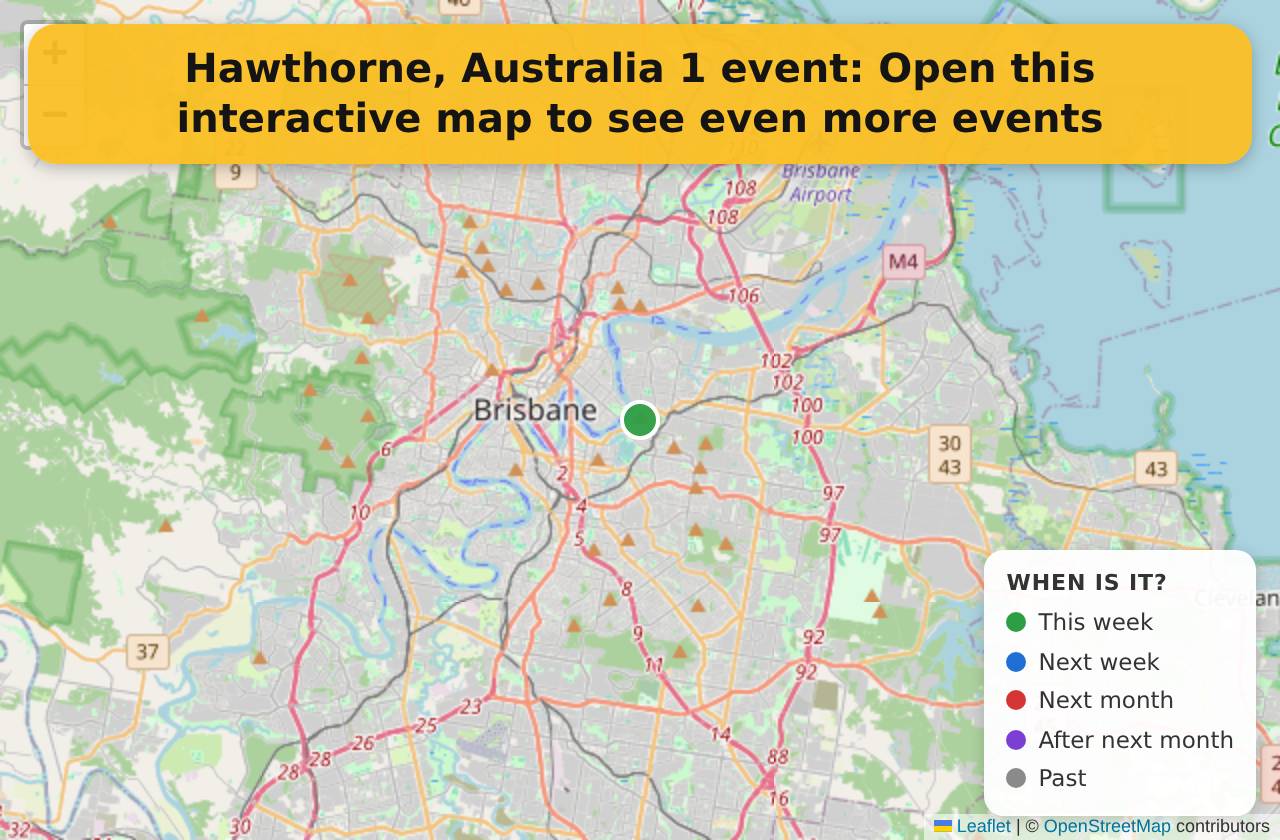 Map of events in Hawthorne, Australia on the interactive EVENTULIST map