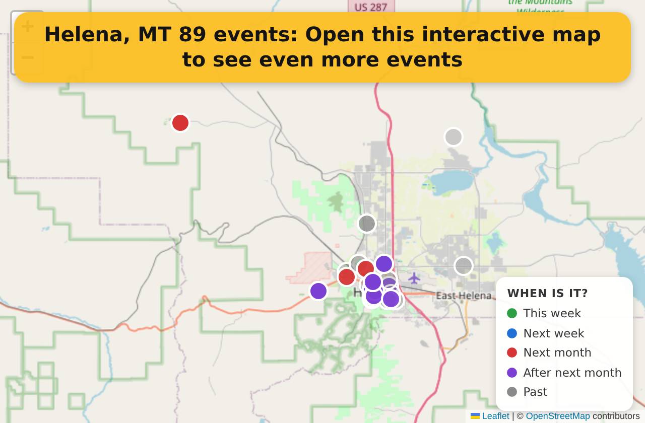 Map of events in Helena, MT on the interactive EVENTULIST map
