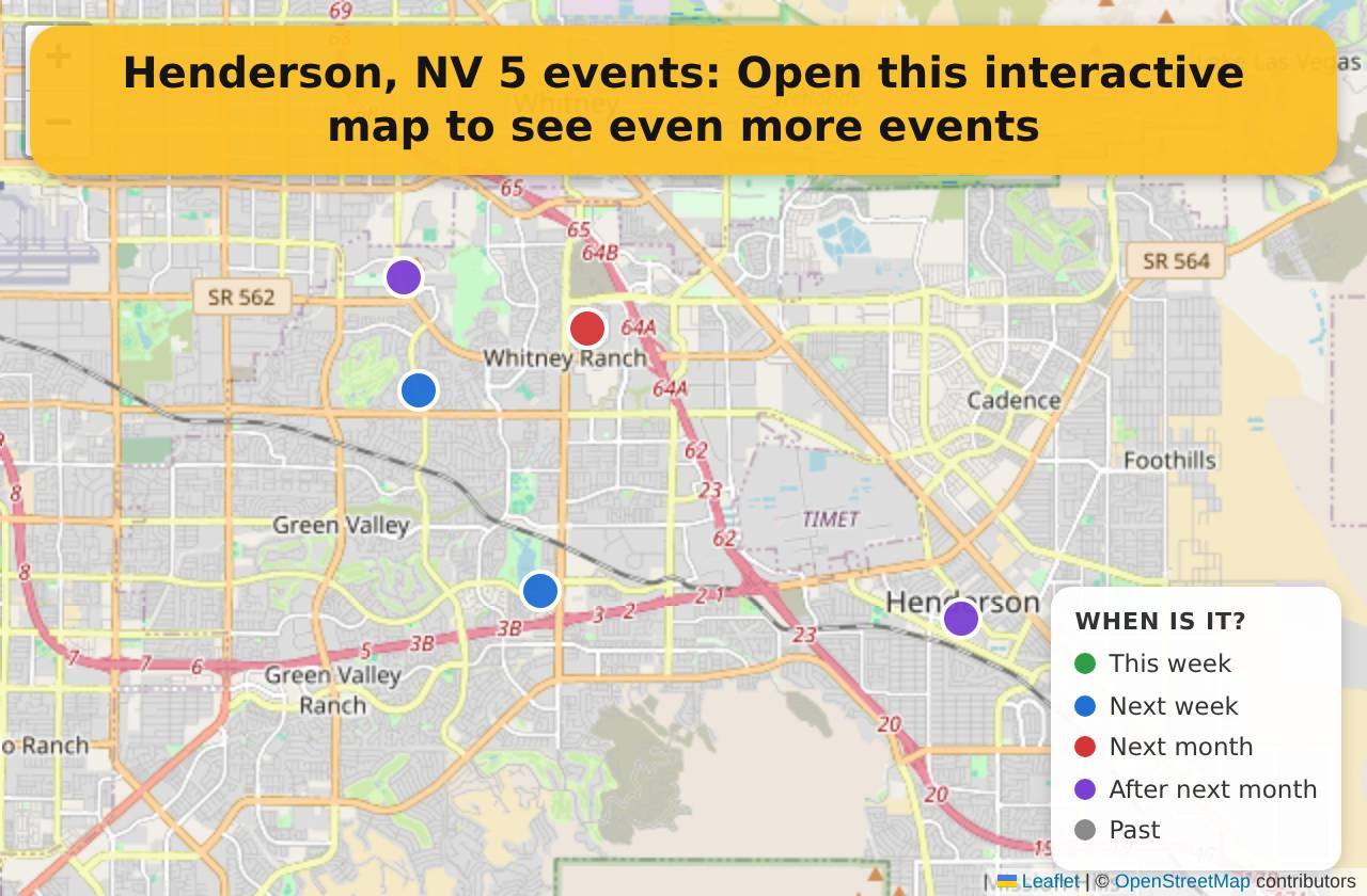 Map of events in Henderson, NV on the interactive EVENTULIST map