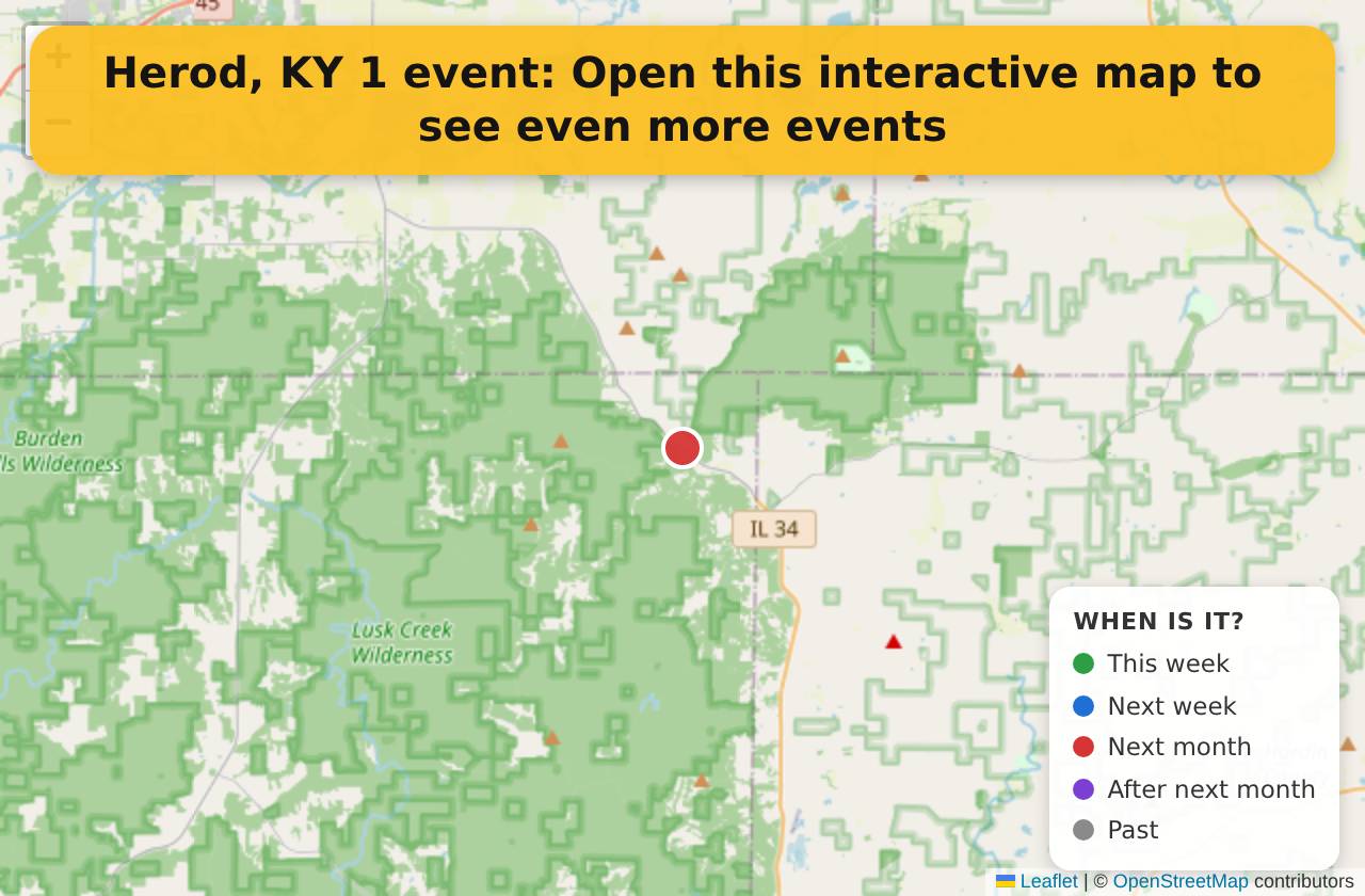 Map of events in Herod, KY on the interactive EVENTULIST map