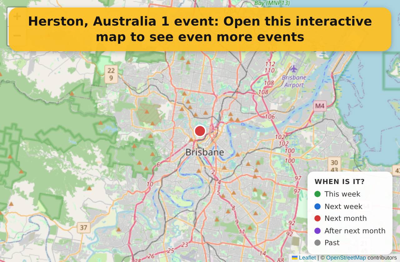 Map of events in Herston, Australia on the interactive EVENTULIST map
