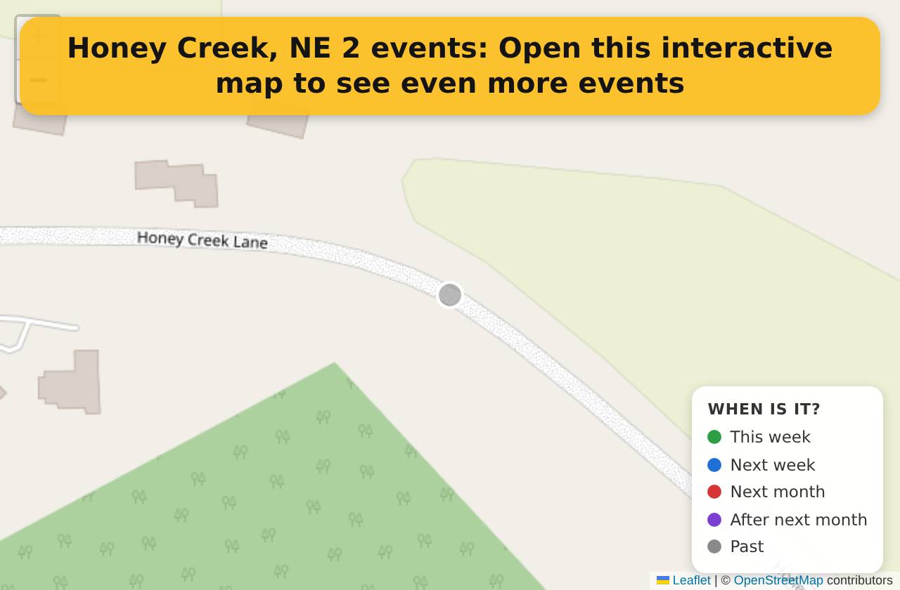 Map of events in Honey Creek, NE on the interactive EVENTULIST map