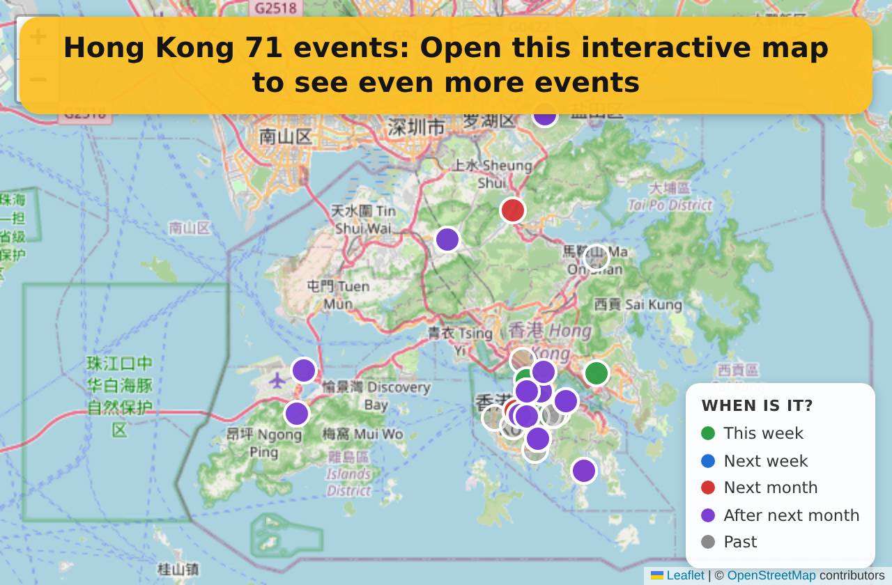 Map of events in Hong Kong on the interactive EVENTULIST map