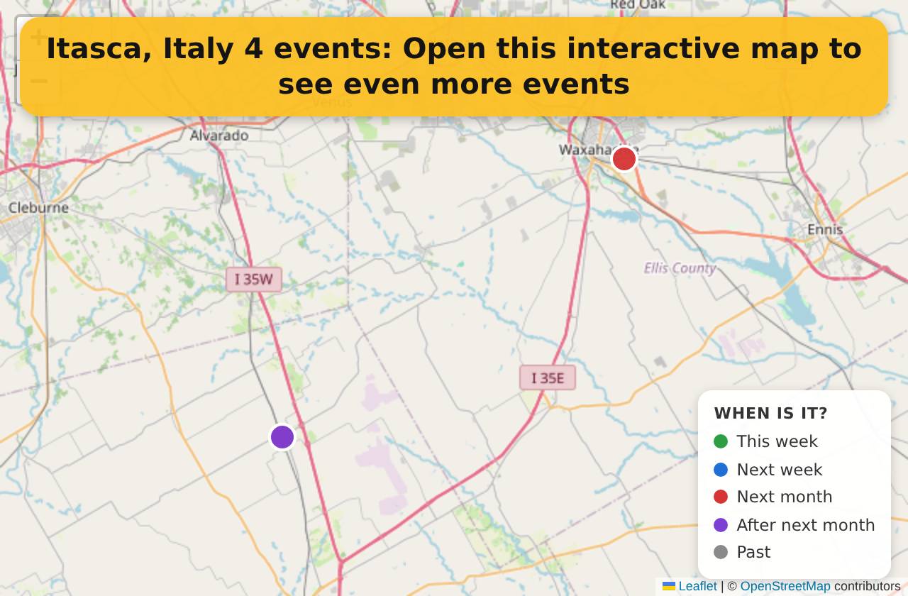 Map of events in Itasca, Italy on the interactive EVENTULIST map