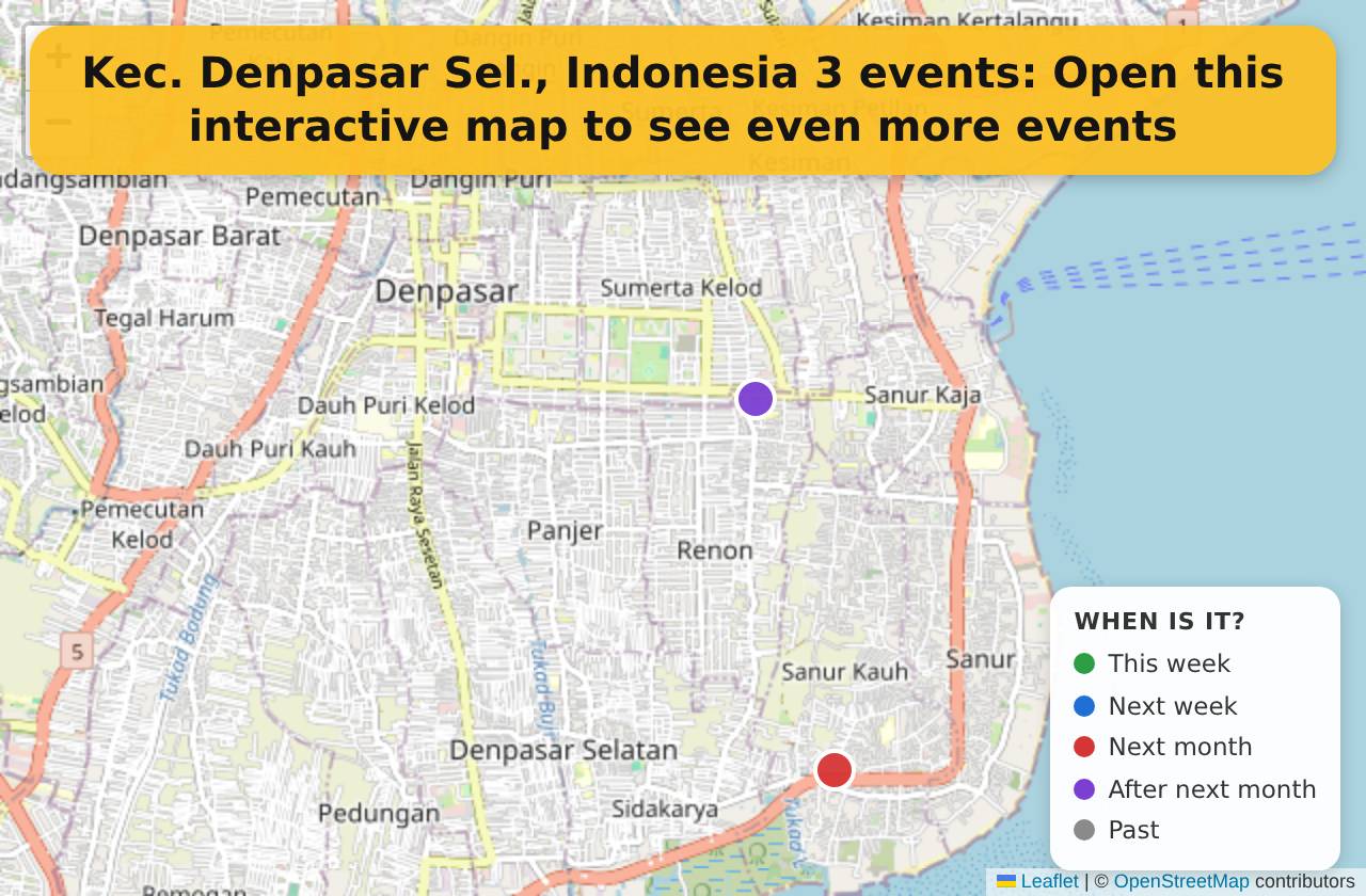 Map of events in Kec. Denpasar Sel., Indonesia on the interactive EVENTULIST map