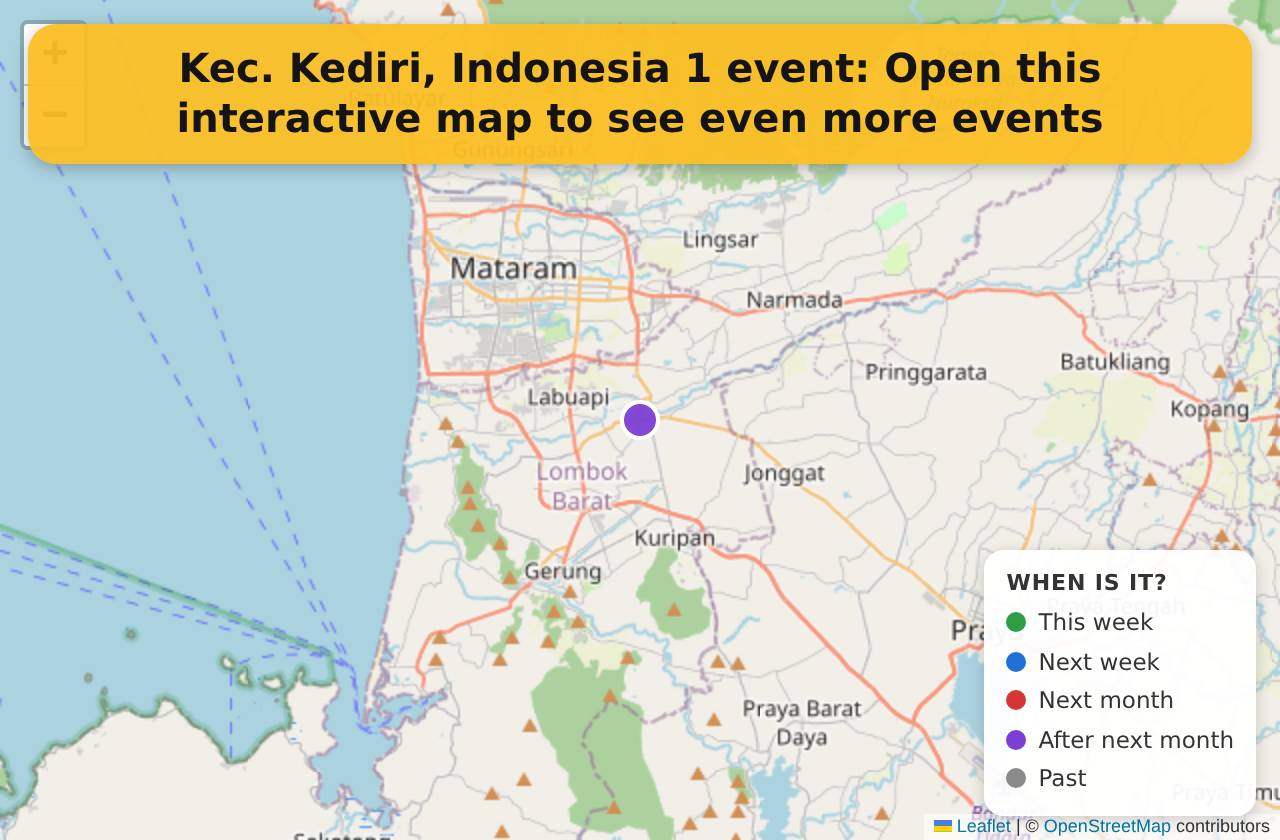 Map of events in Kec. Kediri, Indonesia on the interactive EVENTULIST map