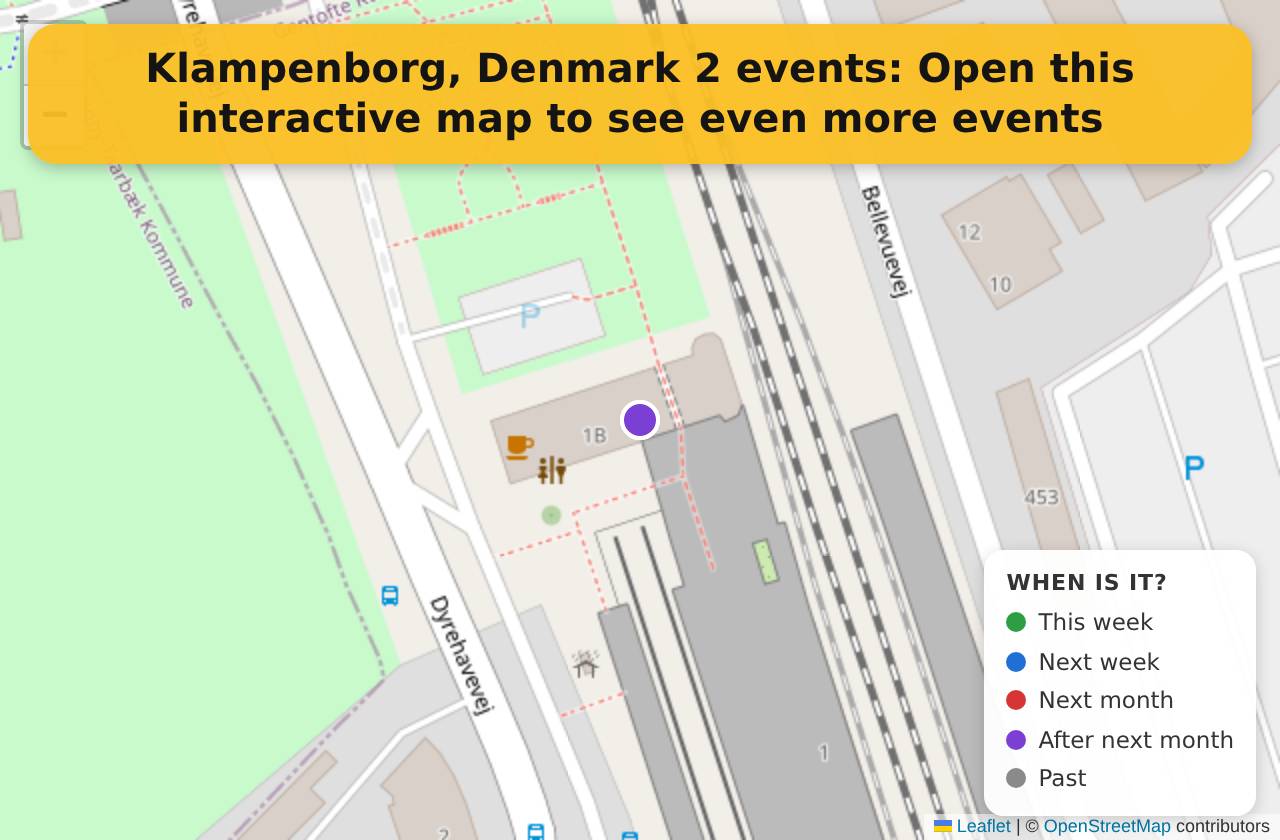 Map of events in Klampenborg, Denmark on the interactive EVENTULIST map