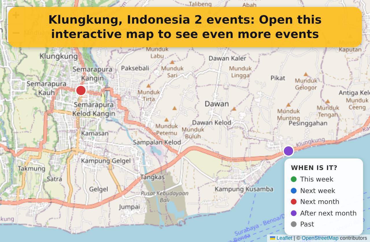 Map of events in Klungkung, Indonesia on the interactive EVENTULIST map