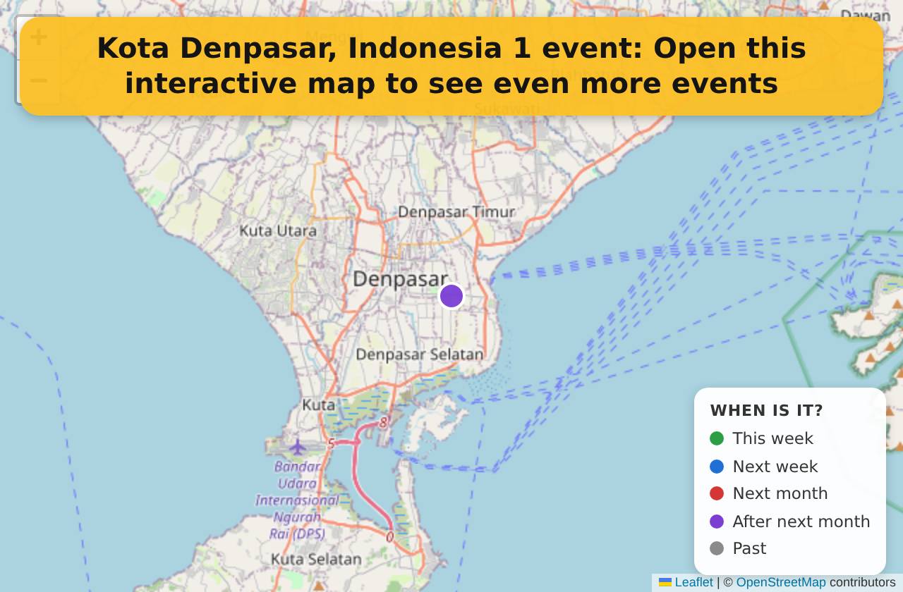 Map of events in Kota Denpasar, Indonesia on the interactive EVENTULIST map