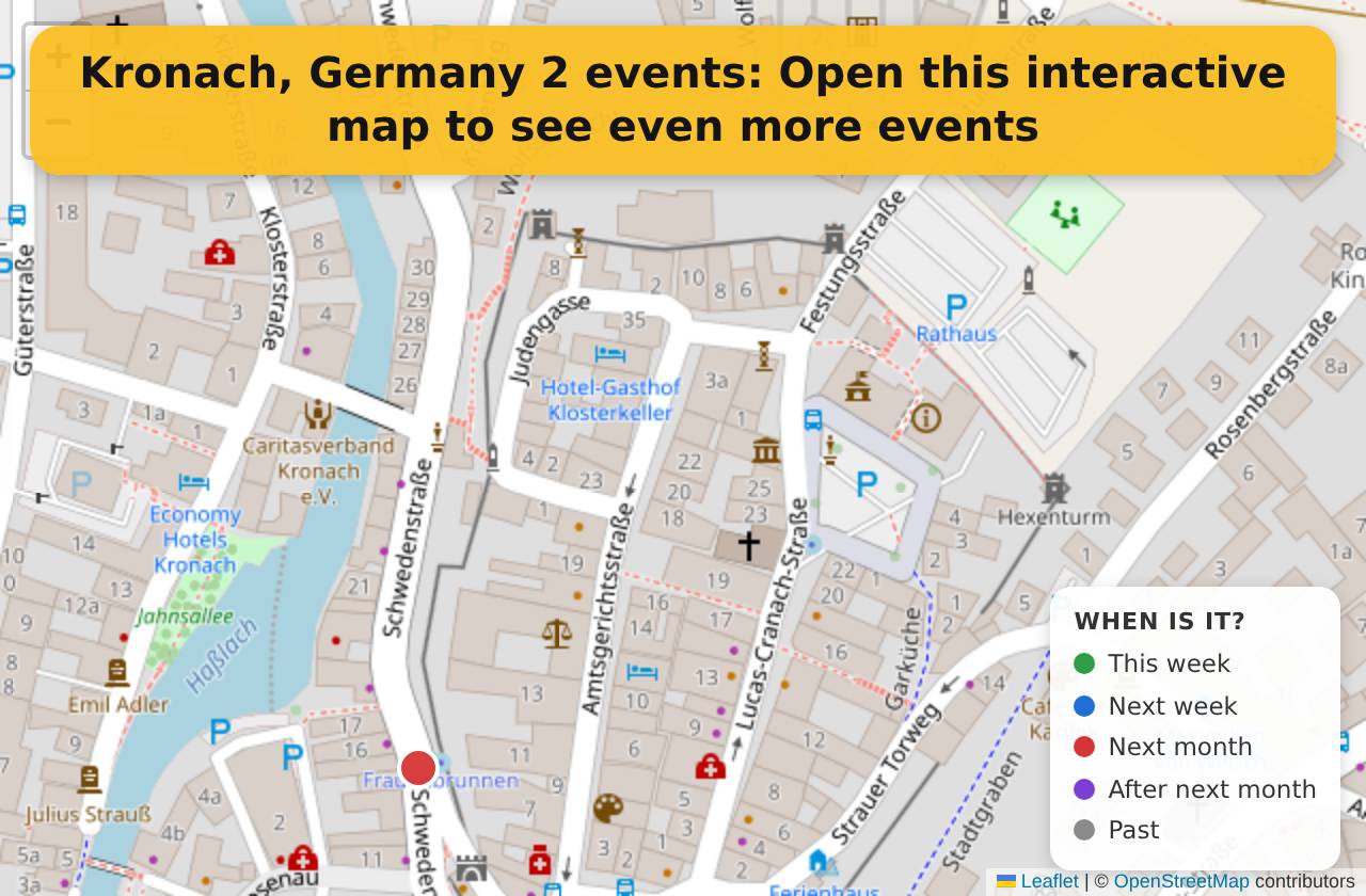 Map of events in Kronach, Germany on the interactive EVENTULIST map