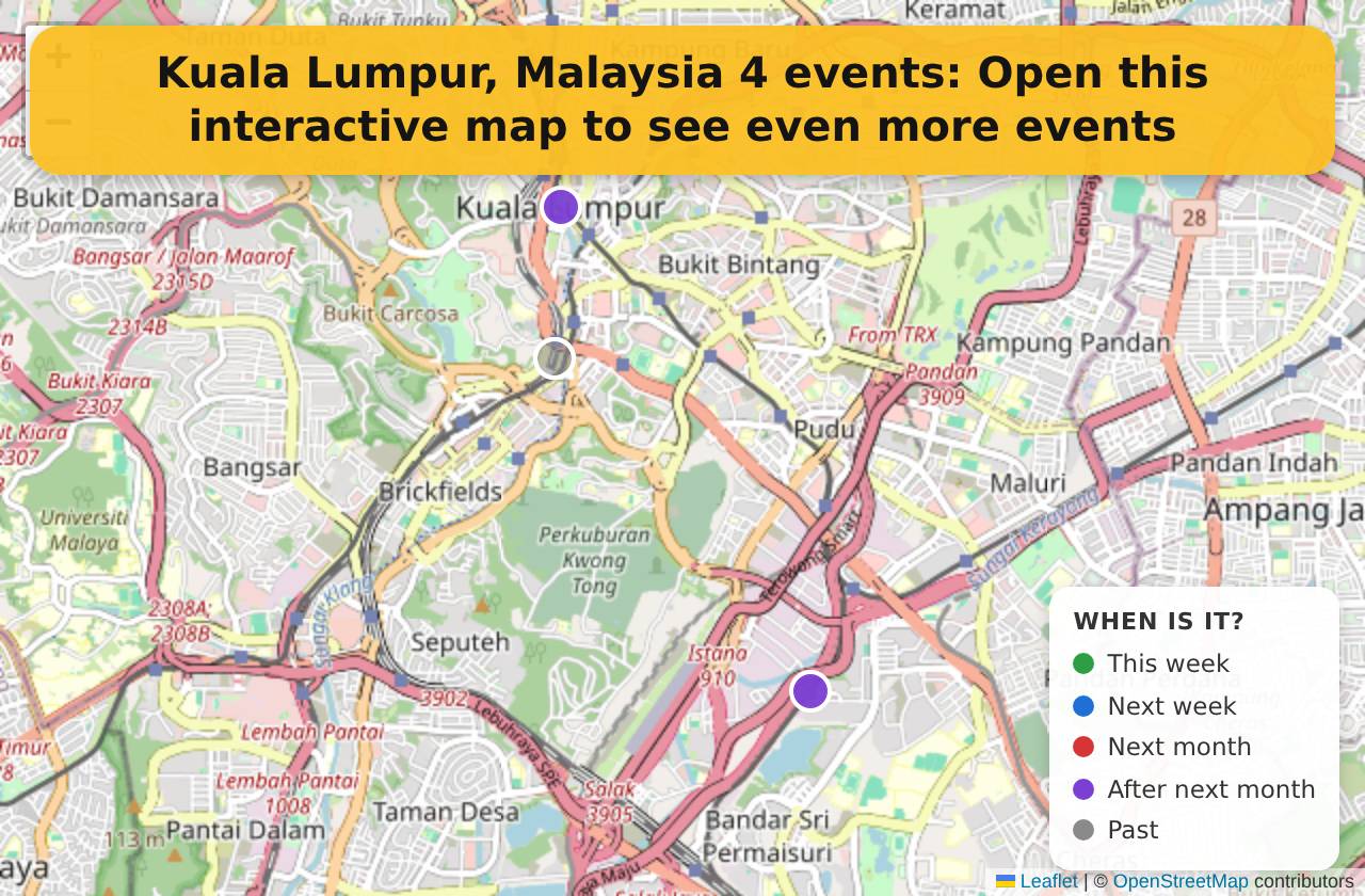 Map of events in Kuala Lumpur, Malaysia on the interactive EVENTULIST map