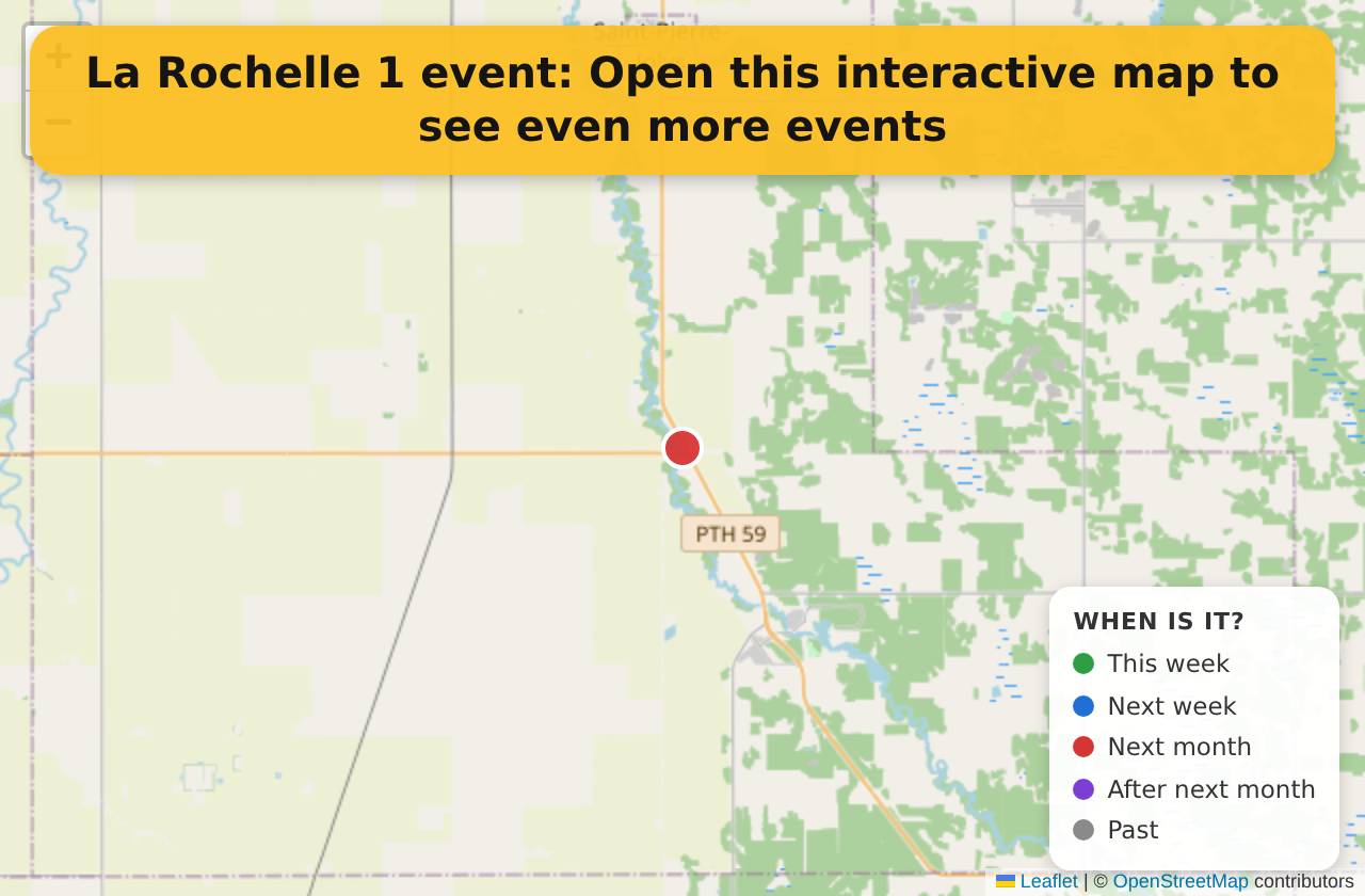 Map of events in La Rochelle on the interactive EVENTULIST map