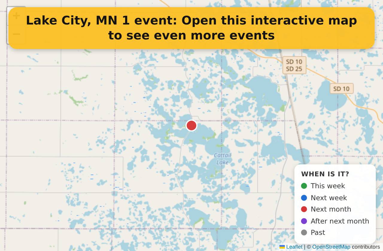 Map of events in Lake City, MN on the interactive EVENTULIST map