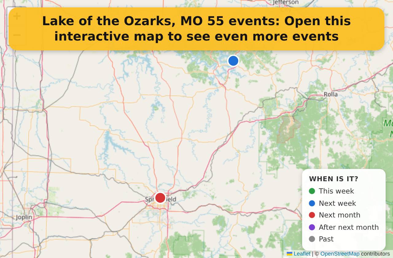 Map of events in Lake of the Ozarks, MO on the interactive EVENTULIST map