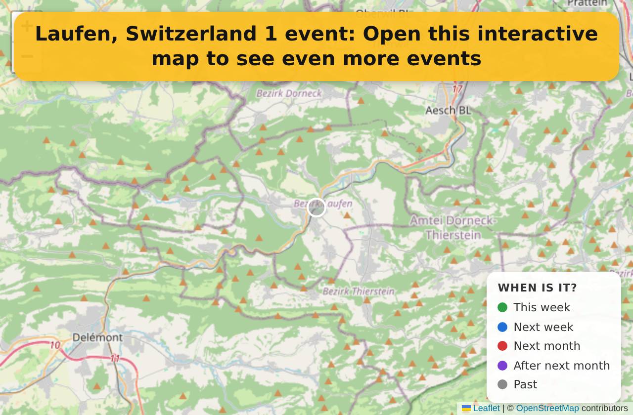 Map of events in Laufen, Switzerland on the interactive EVENTULIST map