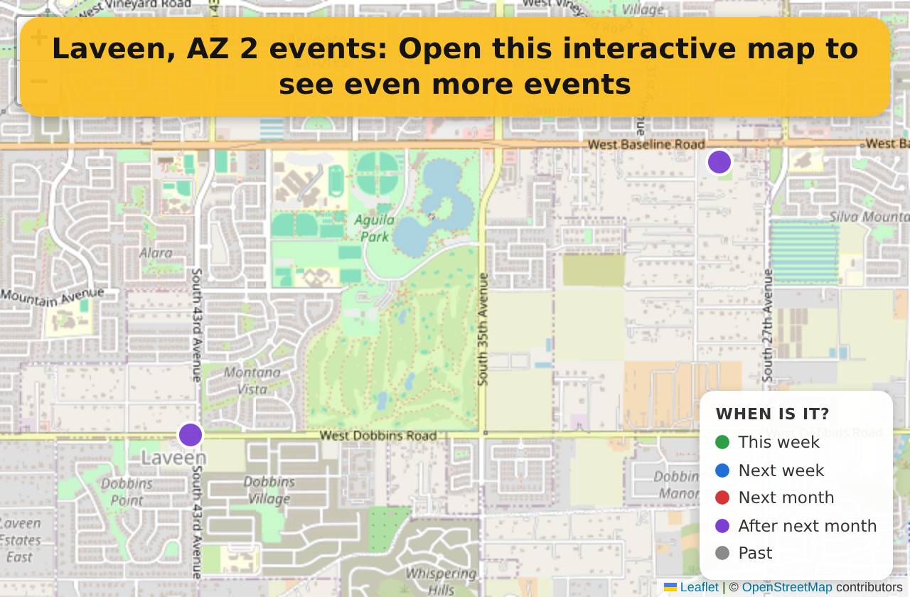 Map of events in Laveen, AZ on the interactive EVENTULIST map