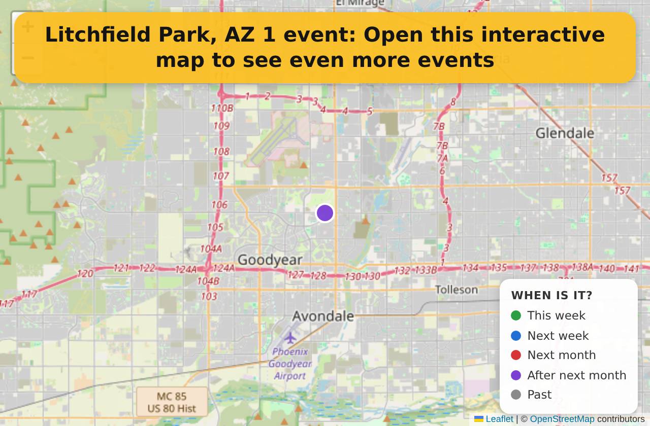 Map of events in Litchfield Park, AZ on the interactive EVENTULIST map