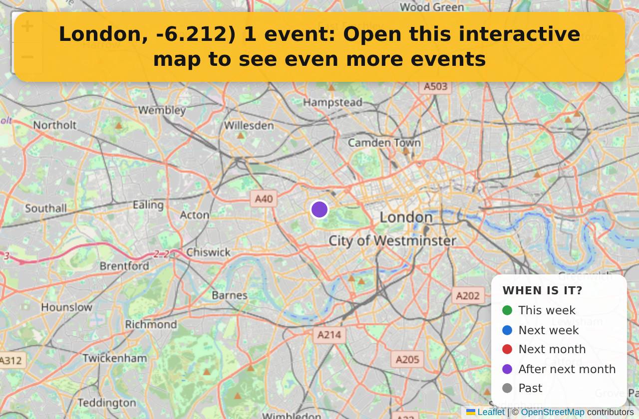 Map of events in London, -6.212) on the interactive EVENTULIST map