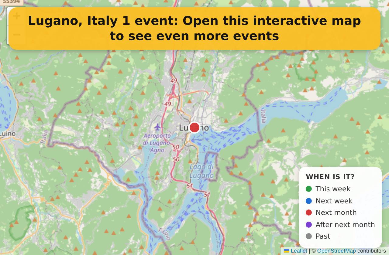 Map of events in Lugano, Italy on the interactive EVENTULIST map
