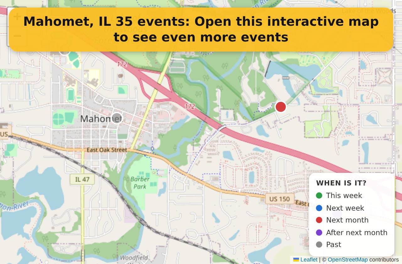 Map of events in Mahomet, IL on the interactive EVENTULIST map