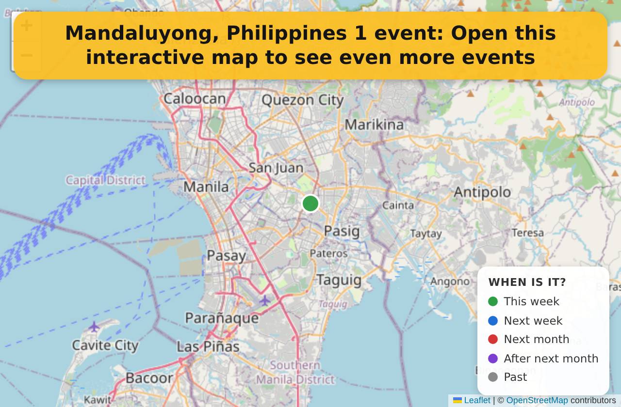 Map of events in Mandaluyong, Philippines on the interactive EVENTULIST map