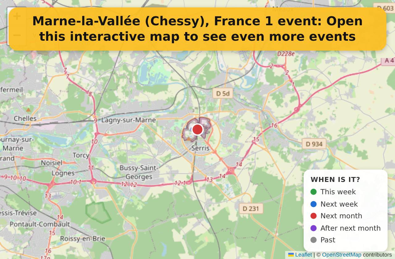 Map of events in Marne-la-Vallée (Chessy), France on the interactive EVENTULIST map