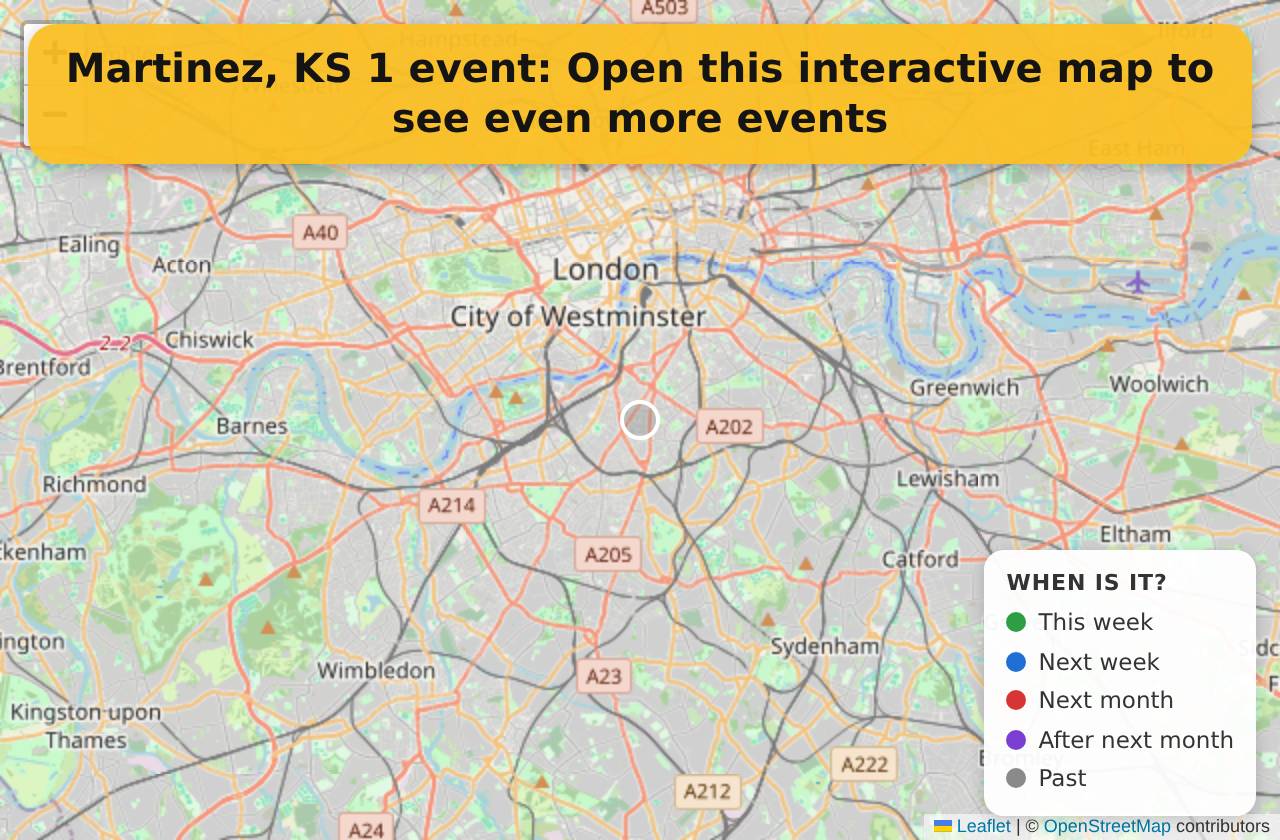 Map of events in Martinez, KS on the interactive EVENTULIST map