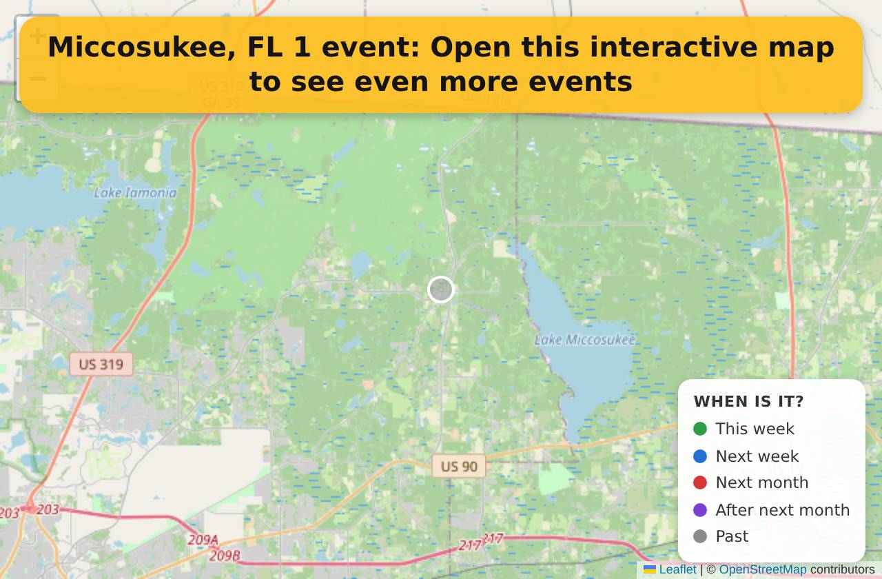 Map of events in Miccosukee, FL on the interactive EVENTULIST map