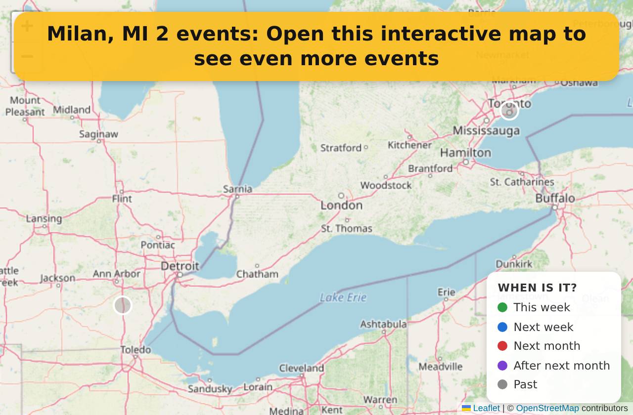 Map of events in Milan, MI on the interactive EVENTULIST map