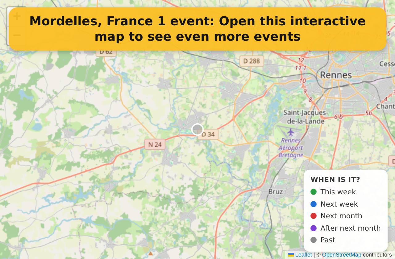 Map of events in Mordelles, France on the interactive EVENTULIST map