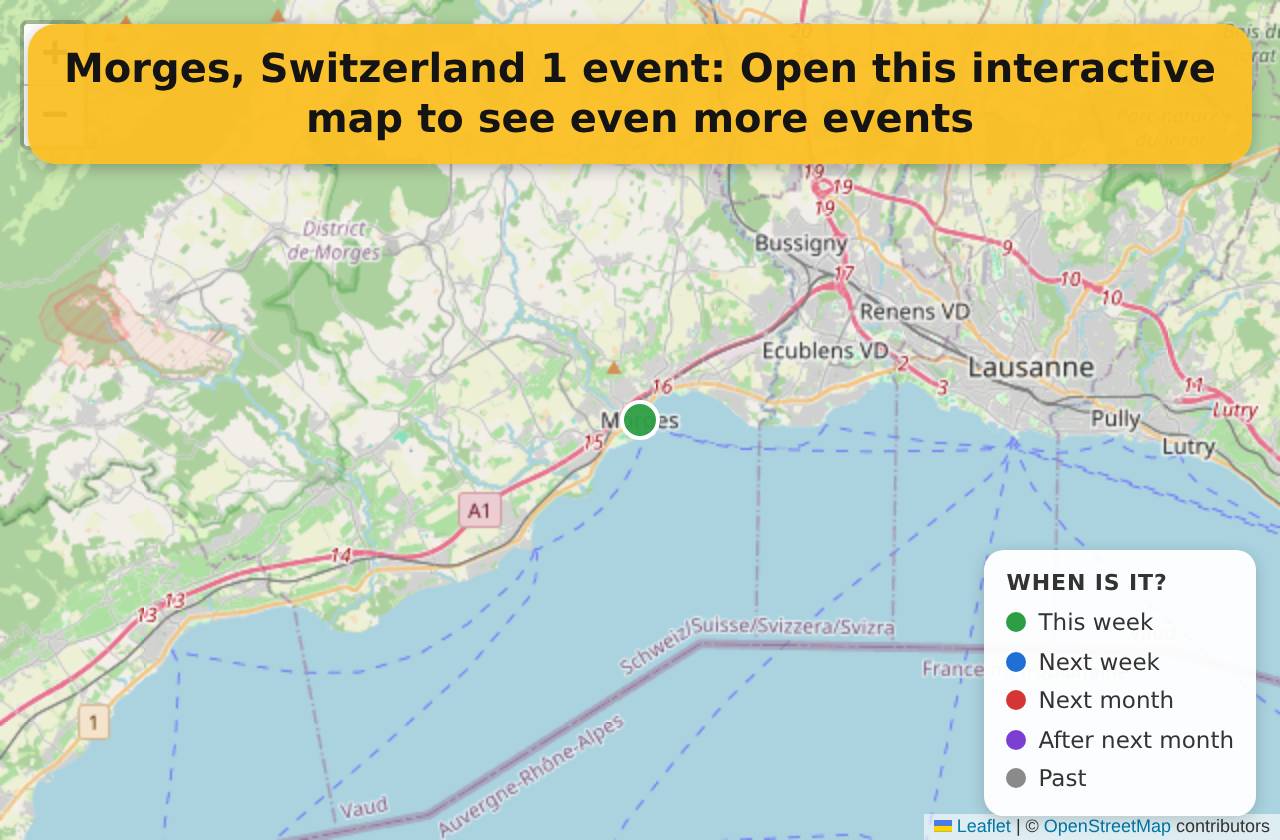 Map of events in Morges, Switzerland on the interactive EVENTULIST map