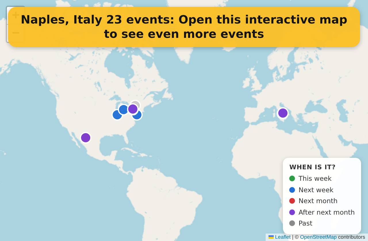 Map of events in Naples, Italy on the interactive EVENTULIST map