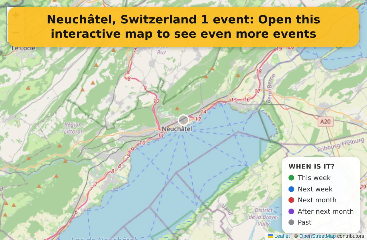 Map of events in Neuchâtel, Switzerland on the interactive EVENTULIST map