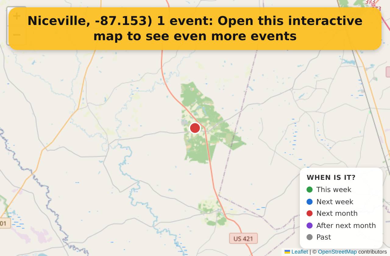 Map of events in Niceville, -87.153) on the interactive EVENTULIST map
