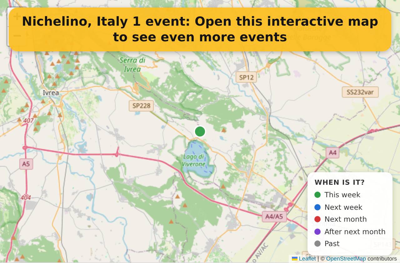 Map of events in Nichelino, Italy on the interactive EVENTULIST map