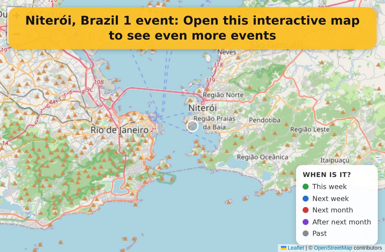 Map of events in Niterói, Brazil on the interactive EVENTULIST map