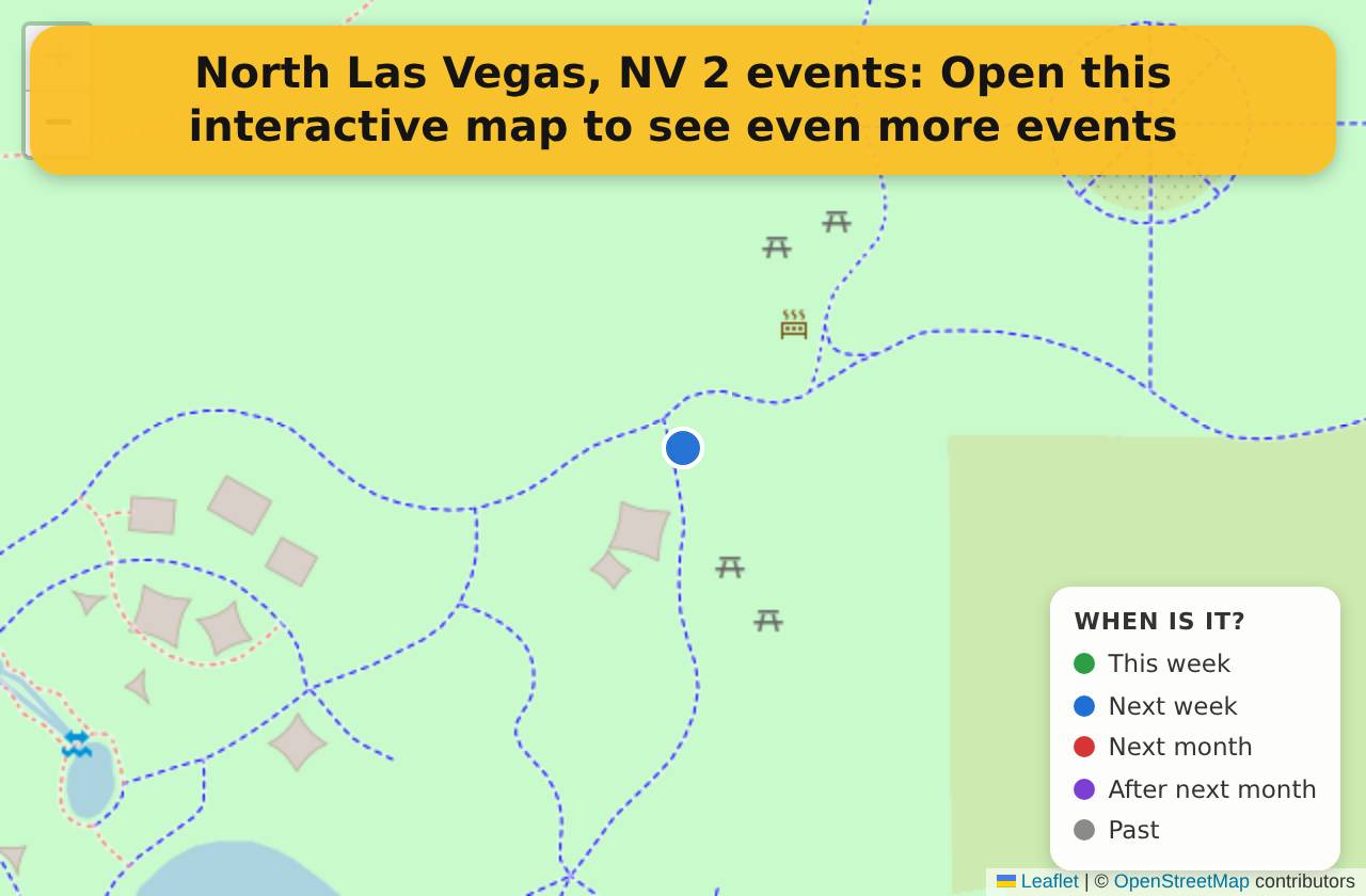 Map of events in North Las Vegas, NV on the interactive EVENTULIST map