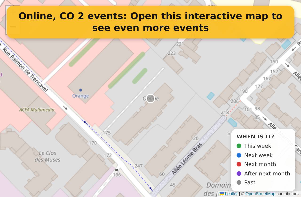 Map of events in Online, CO on the interactive EVENTULIST map