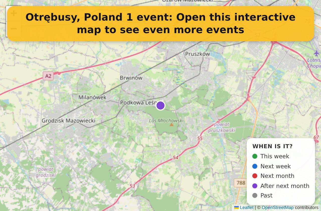 Map of events in Otrębusy, Poland on the interactive EVENTULIST map