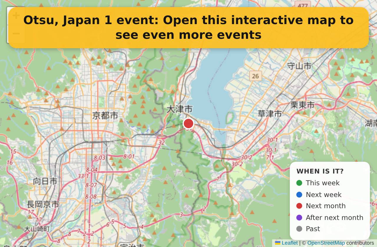 Map of events in Otsu, Japan on the interactive EVENTULIST map