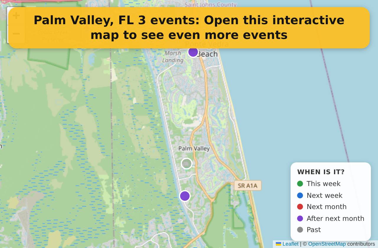 Map of events in Palm Valley, FL on the interactive EVENTULIST map