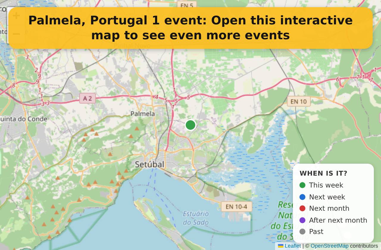 Map of events in Palmela, Portugal on the interactive EVENTULIST map