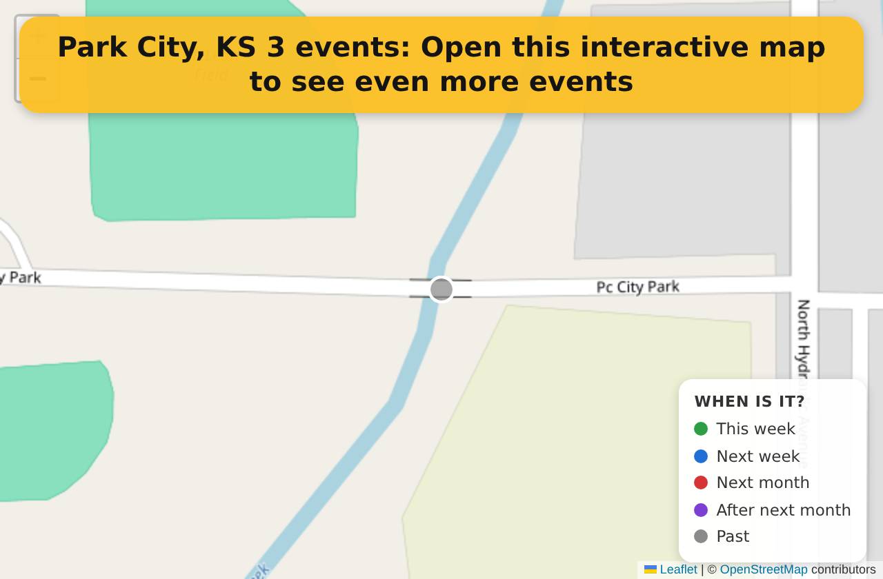 Map of events in Park City, KS on the interactive EVENTULIST map