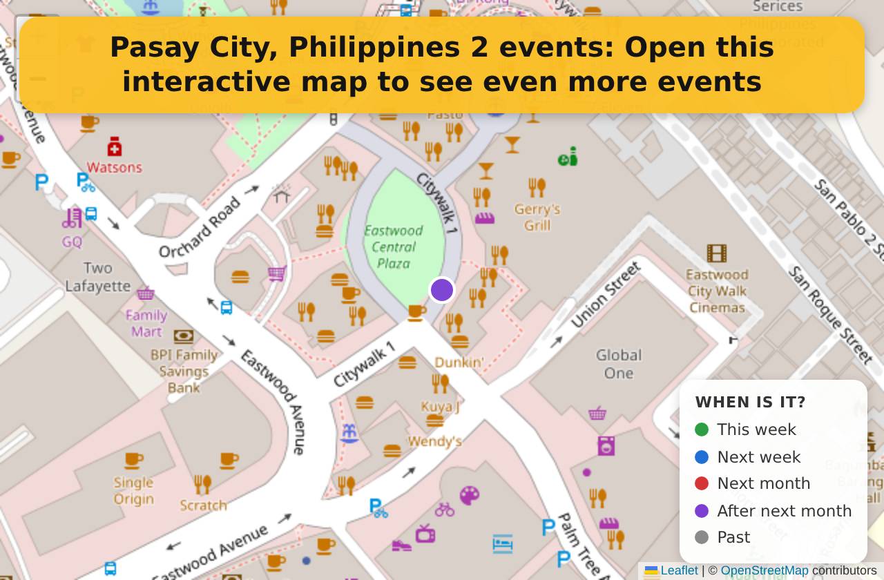 Map of events in Pasay City, Philippines on the interactive EVENTULIST map
