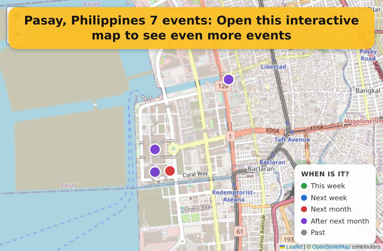 Map of events in Pasay, Philippines on the interactive EVENTULIST map