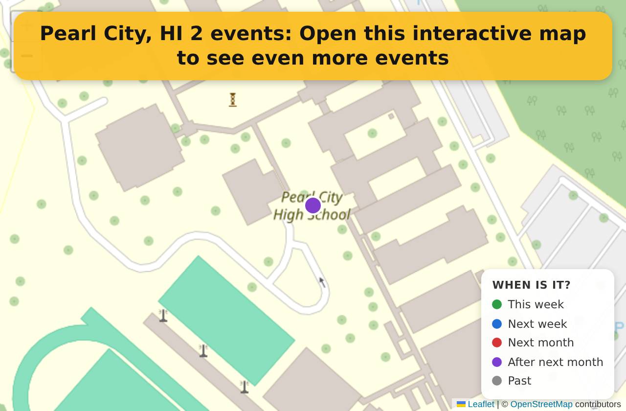Map of events in Pearl City, HI on the interactive EVENTULIST map